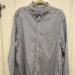 Vineyard Vines On The Go Brrr® Performance  Dress Shirt XL - navy, pink & white